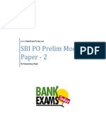 SBI Pre. Model Paper 2