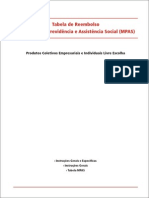 Tabela de Reembolso MPAS para Procedimentos Médicos