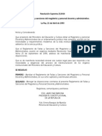 Reglamento de Faltas y Sanciones del Magisterio