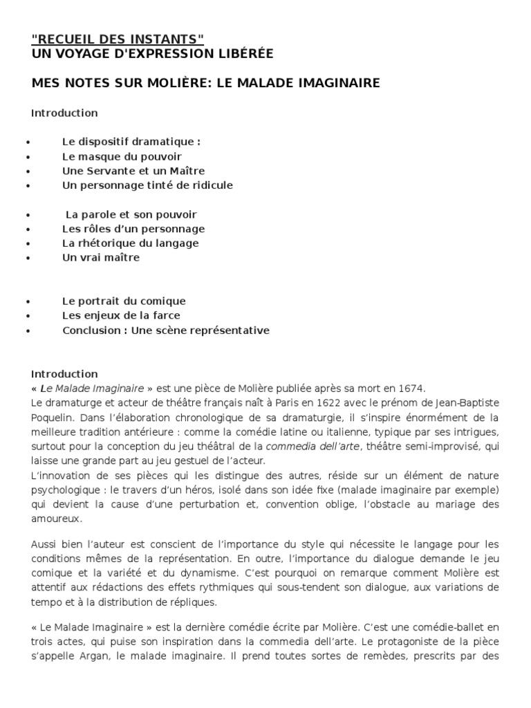 Pourquoi Rit On Dans Le Malade Imaginaire Dissertation