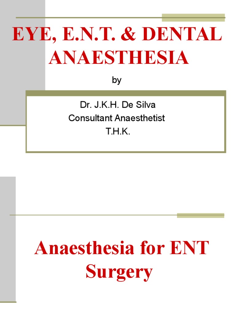 ENT & Dental Anaesthesia 2 Anesthesia Surgery Free 30day Trial