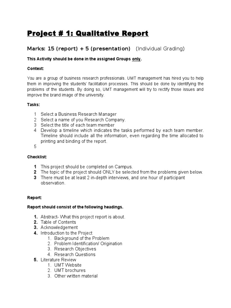 Project 1 - Qual | PDF | Qualitative Research | Cognition