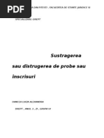 Sustragerea Sau Distrugerea de Probe Sau Înscrisuri