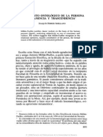 1. Fundamento Ontológico de La Persona Inmanencia y Trascendencia, Joaquín Ferrer Arellano