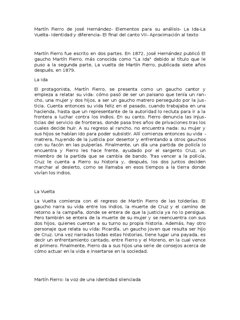 Martín Fierro De José Hernández Pdf Política General