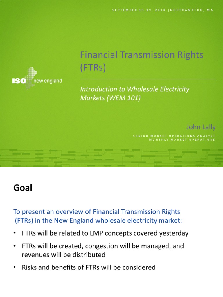 13 Financial Transmission Rights Hedge (Finance) Risk