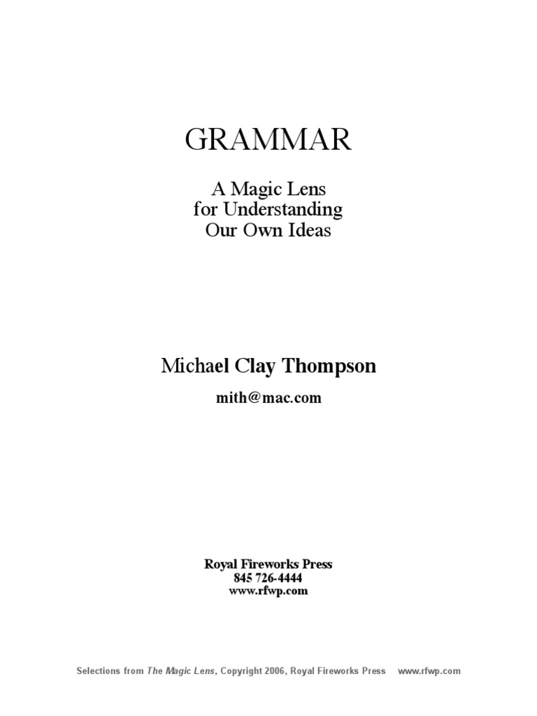 Grammar Magic Lens PDF Verb Subject (Grammar)