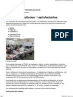 Persisten Resultados Insatisfactorios