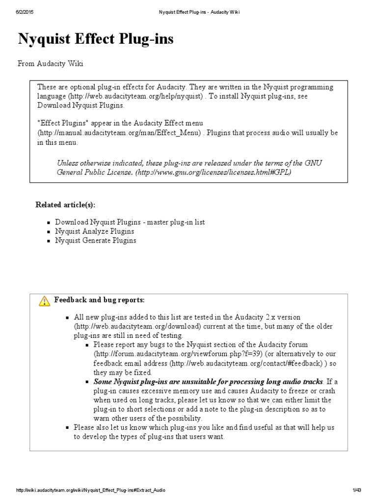 Nyquist Effect PlugIns Audacity Wiki Download Free PDF
