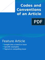 Codes and Conventions Article