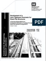 CRREL SR 02-3 Joint Tightness Parameter For Sheet Pile Structures