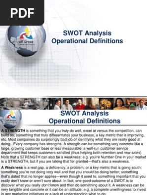 SWOT Analysis Operational Definitions