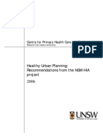 Healthy Urban Planning Recommendations From The NSW HIA Project - UNSW Australia - 2006