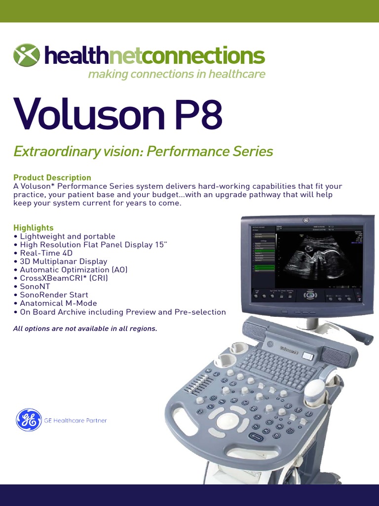 Voluson_P8_Datasheet Válvula cardíaca Compresión de datos