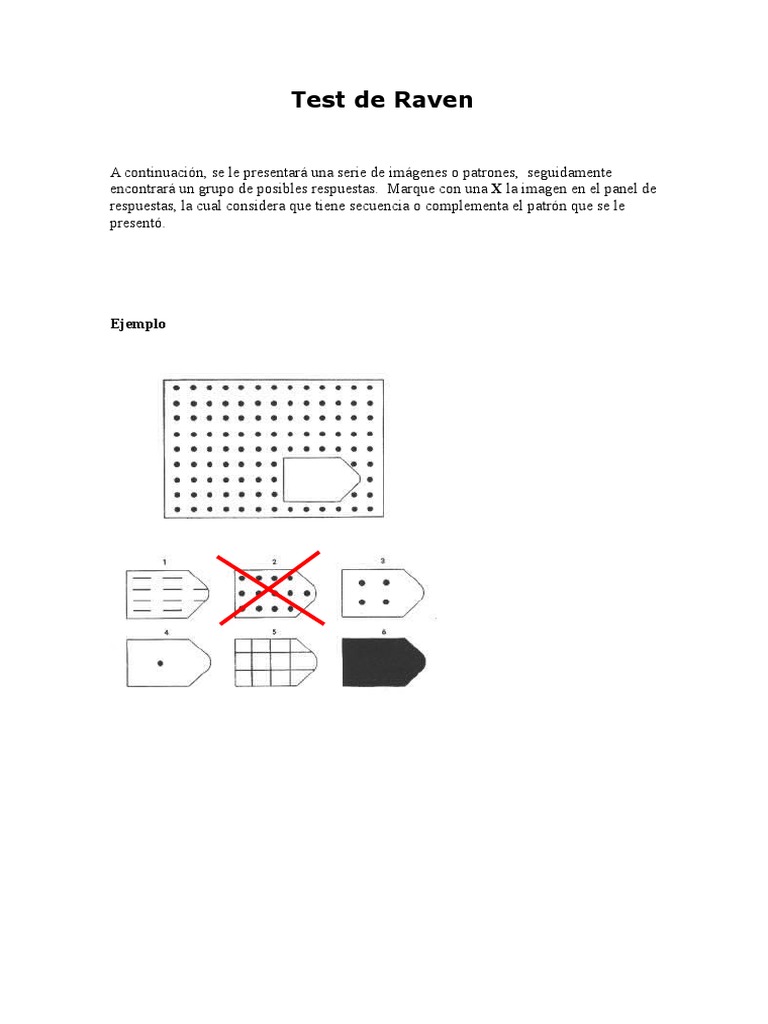 Test de Raven: Ejercicios y Respuestas | PDF