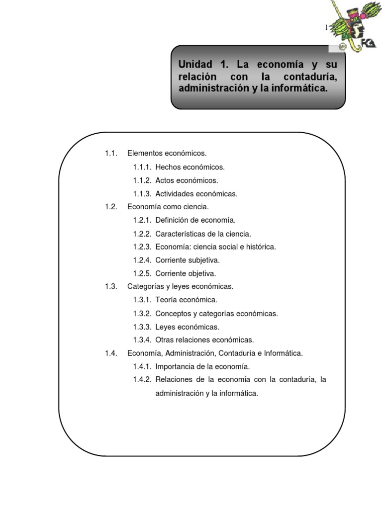Unidad 1. La economía y su relación con la contaduría