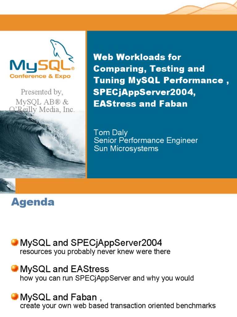 Web Workloads For Comparing, Testing Tuning MySQL Performance ...