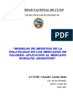 Medicion Volatilidad Mercados Valores Bursatil