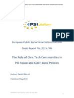 The Role of Civic Tech Communities in PSI Reuse and Open Data Policies