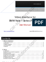 BMW F20 Video Interface User Manual