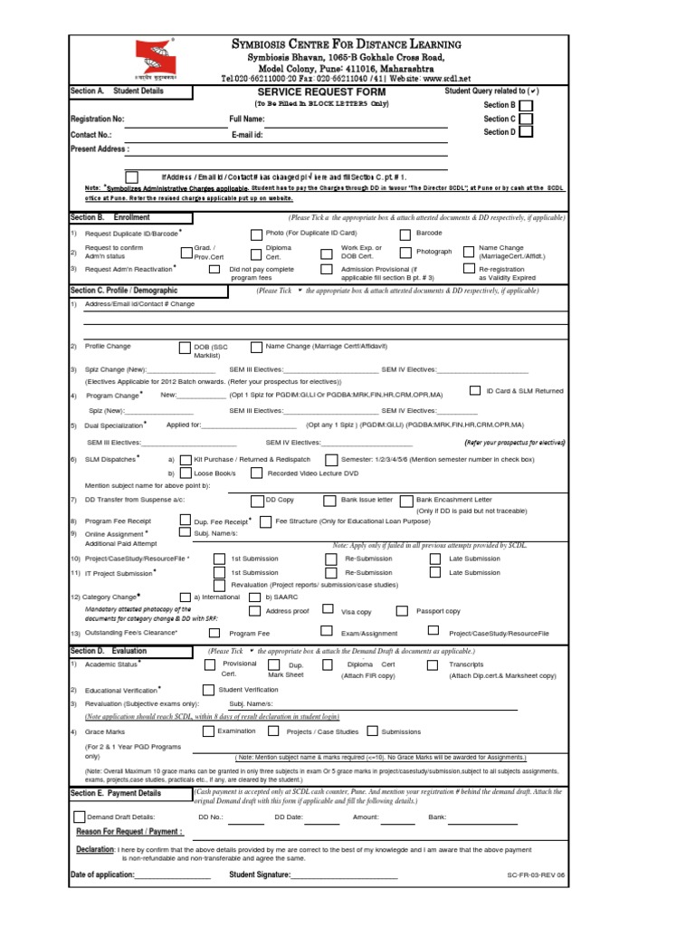 SCDL Service Request Form Guide | PDF | Identity Document | Test ...
