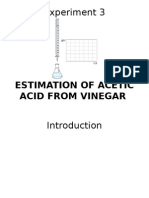 Experiment 3: Estimation of Acetic Acid From Vinegar