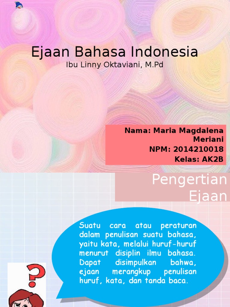 Ejaan Bahasa Indonesia | PDF