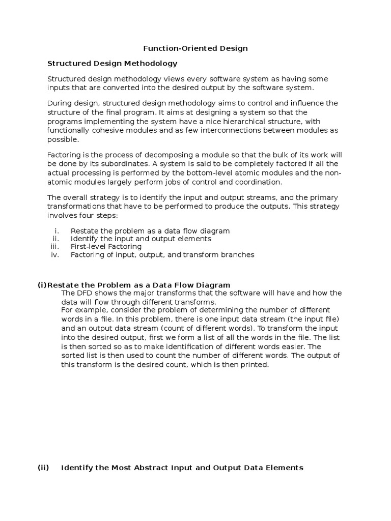 Function Oriented Design | PDF | Information Technology | Software ...