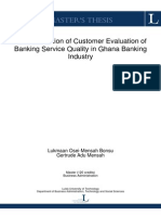 MASTER'S THESIS An Examination of Customer Evaluation of Banking Service Quality in Ghana Banking Industry