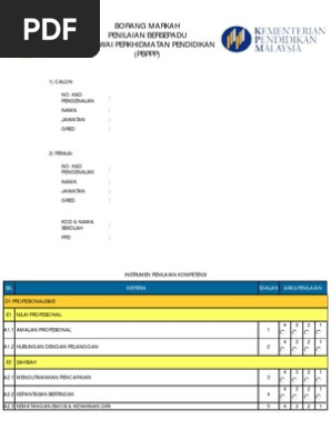 Borang Markah Pbppp Pdf