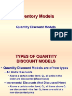 INVENTORY - Quantity Discount Models