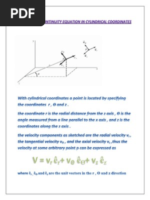 Continuity Equation In Cylindrical