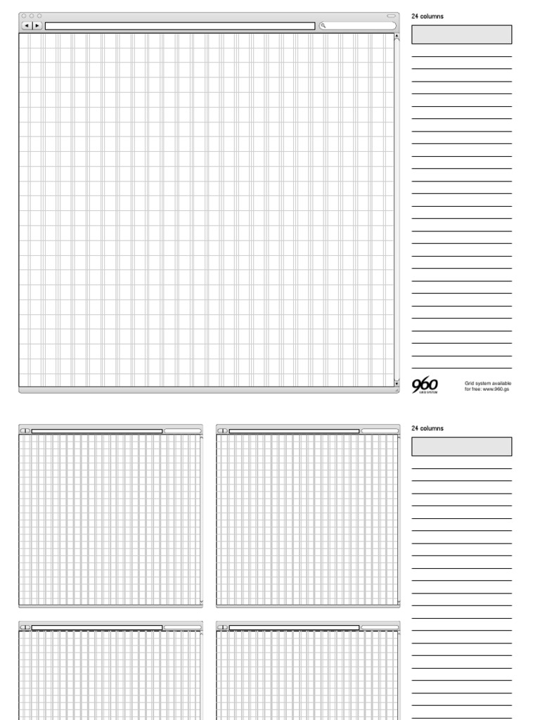 24-Column 960 Grid System Guide | PDF | Computers