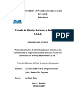 Respuesta Del Cultivo de Pimiento Capsicum Annum, A Dos Biofertilizantes de Preparacion Artesanal Aplicando Al Suelo Con Cuatro Dosis