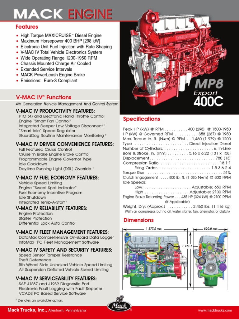 Mack Mp8 Diesel Engine Euro 3 Service Repair Manual