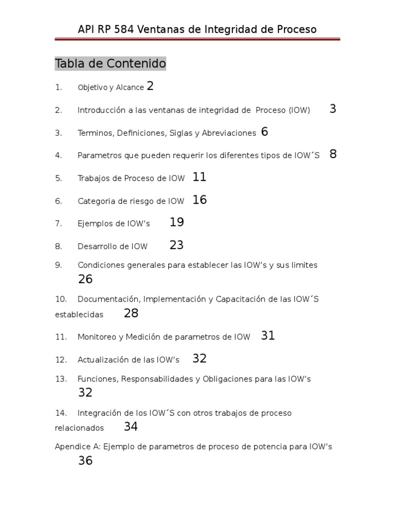 API RP 584: Ventanas de Integridad | PDF | Ingeniería de confiabilidad ...