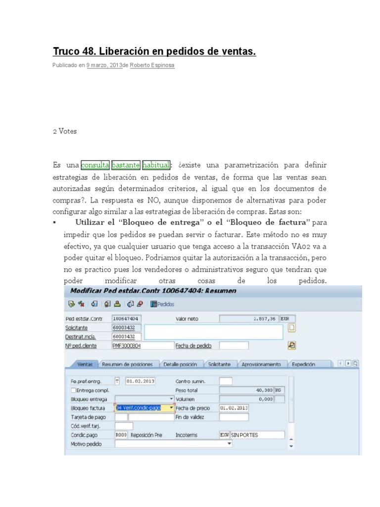 Estrategias de Liberación en Pedidos SAP | PDF | Información | Informática