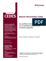 Las políticas macroeconómicas en la evolución reciente de la economía argentina Mario Damill y Roberto Frenkel (2009)
