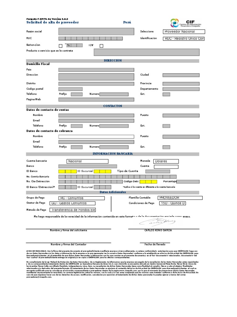 Formato Alta ProveedorModelo 210714 Negocios Seguridad