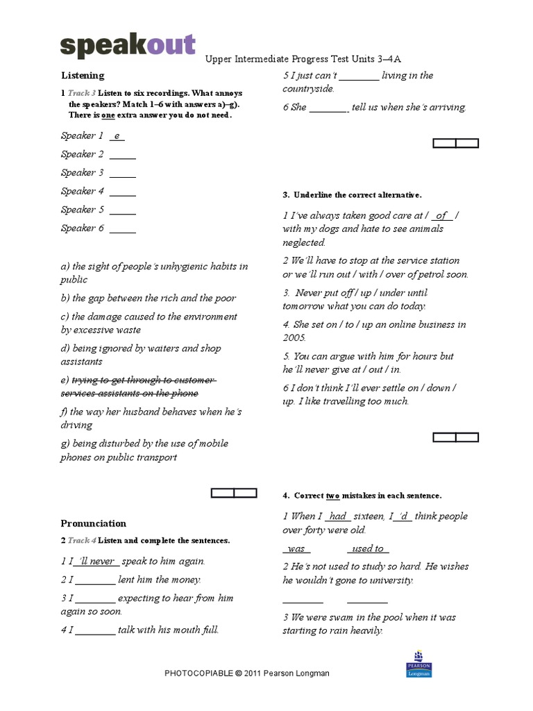 Progress Test Units 3 and 4 | PDF | Bookselling | Foods