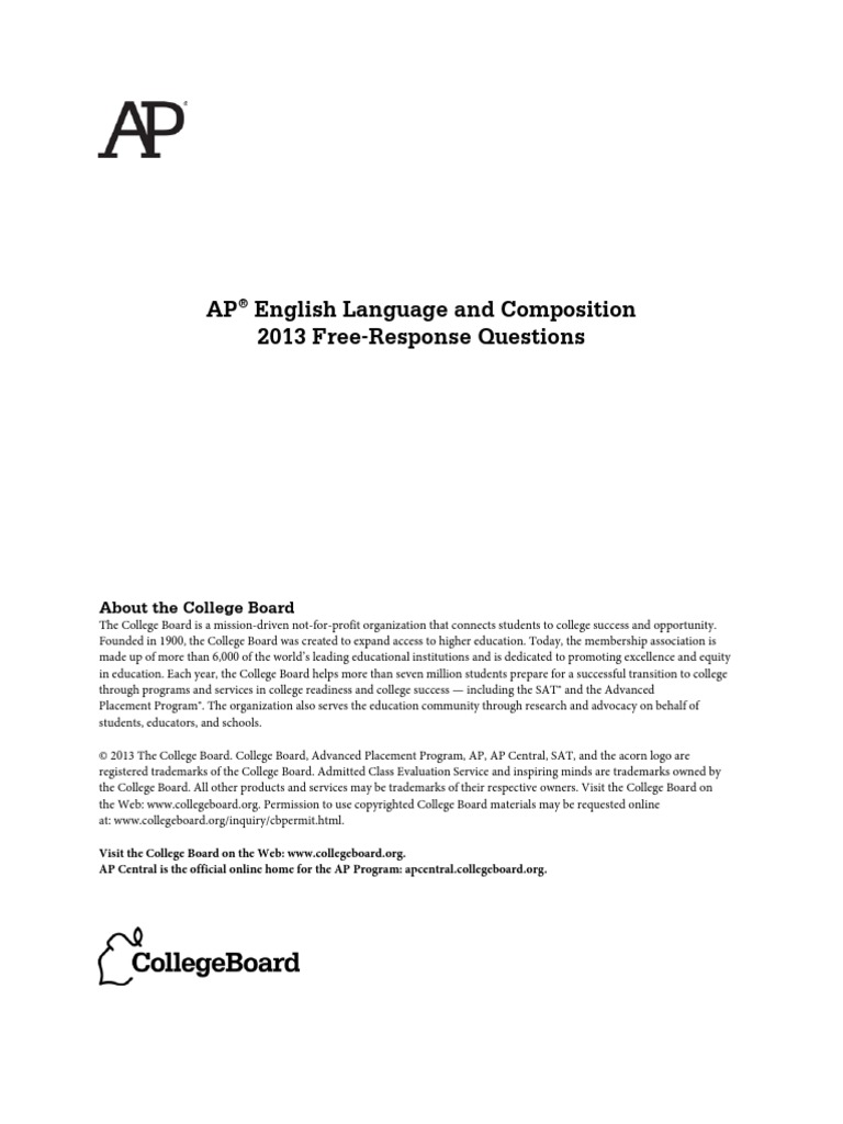 Ap13 FRQ English Language | PDF | Memorial