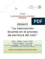 ENSAYO La Intervencion Docente en El Proceso de Escritura Del Nino