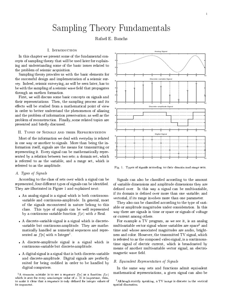 Fundamentals of Sampling Theory | PDF | Discrete Fourier Transform ...