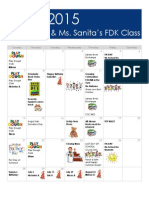 Kindergarten June 2015 Calendar