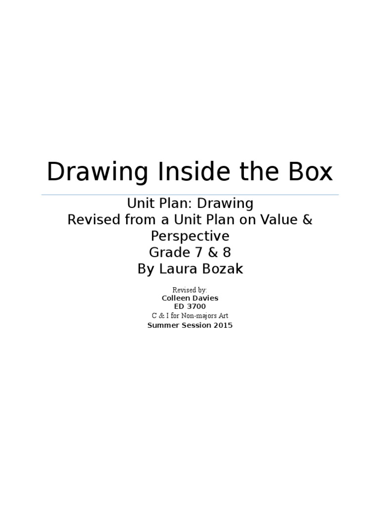 Drawing Inside The Box Unit Plan | PDF | Drawing | Perspective (Graphical)