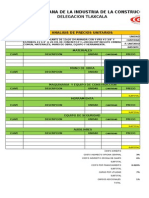 Análisis de precios unitarios de cadena de desplante