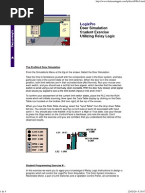 Logixpro Door Simulation Lab Switch Simulation