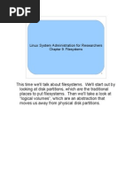 Linux System Administration For Researchers: Chapter 9: Filesystems