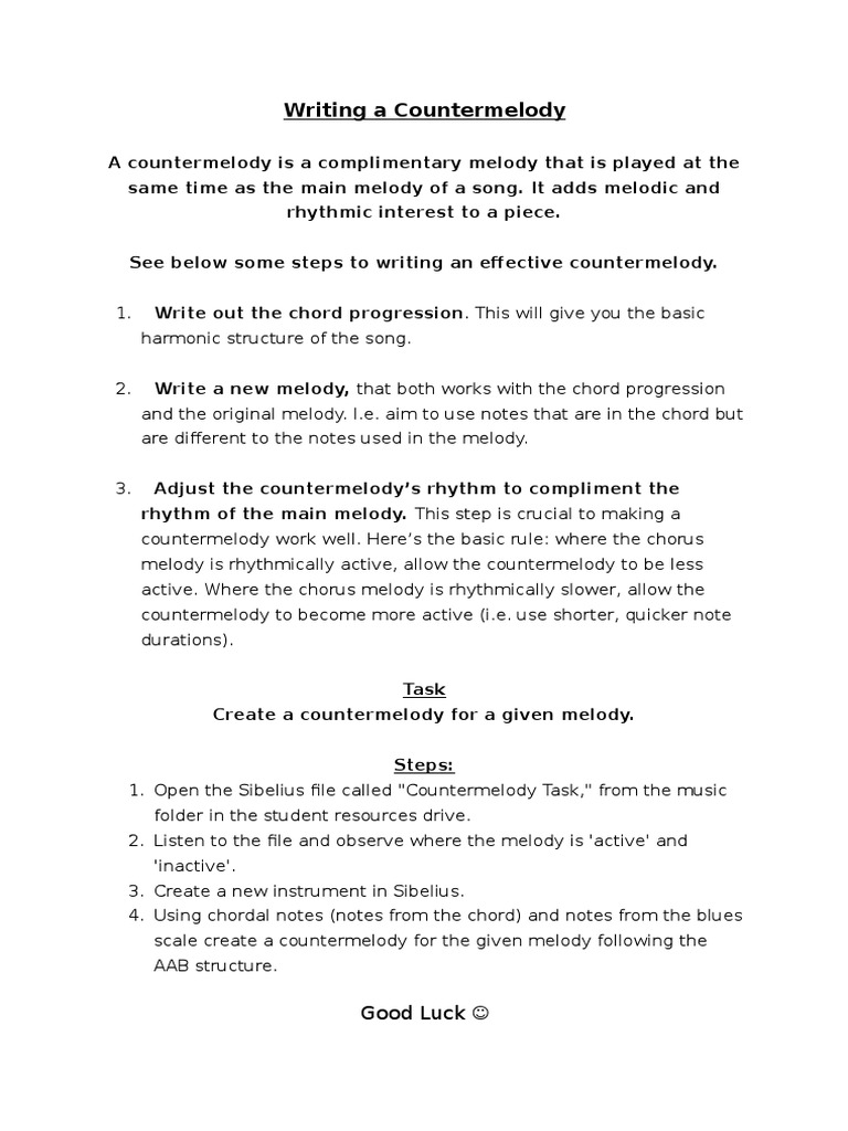Writing A Countermelody | PDF | Language Arts & Discipline