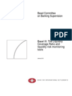 Basel Committee On Banking Supervision: Basel III: The Liquidity Coverage Ratio and Liquidity Risk Monitoring Tools